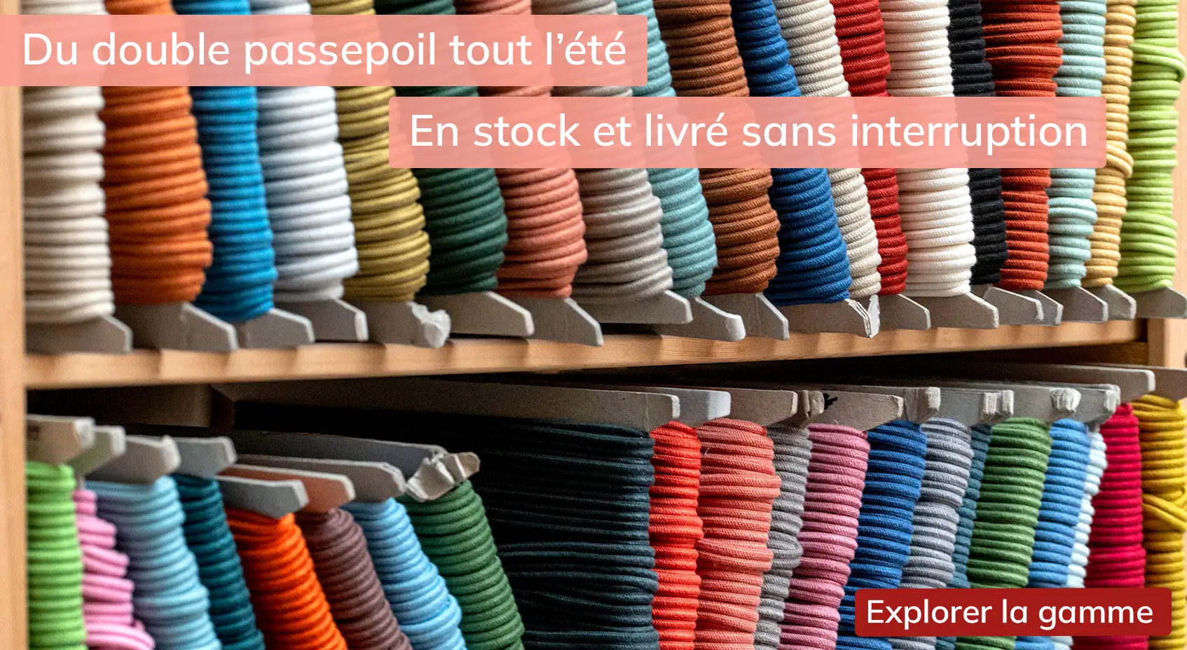 Bannière passementerie double passepoil